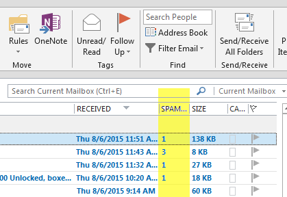 Exposing The MailSite Spam Score in Microsoft Outlook preview image