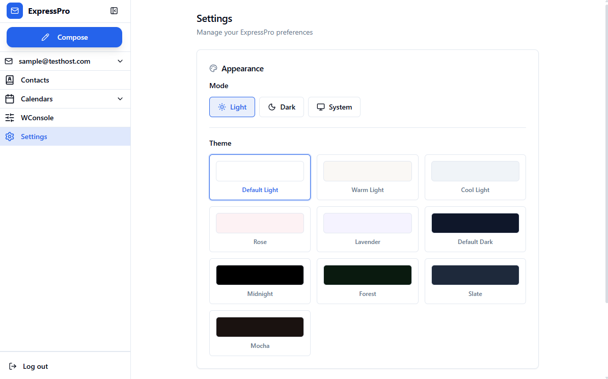 ExpressPro theme settings