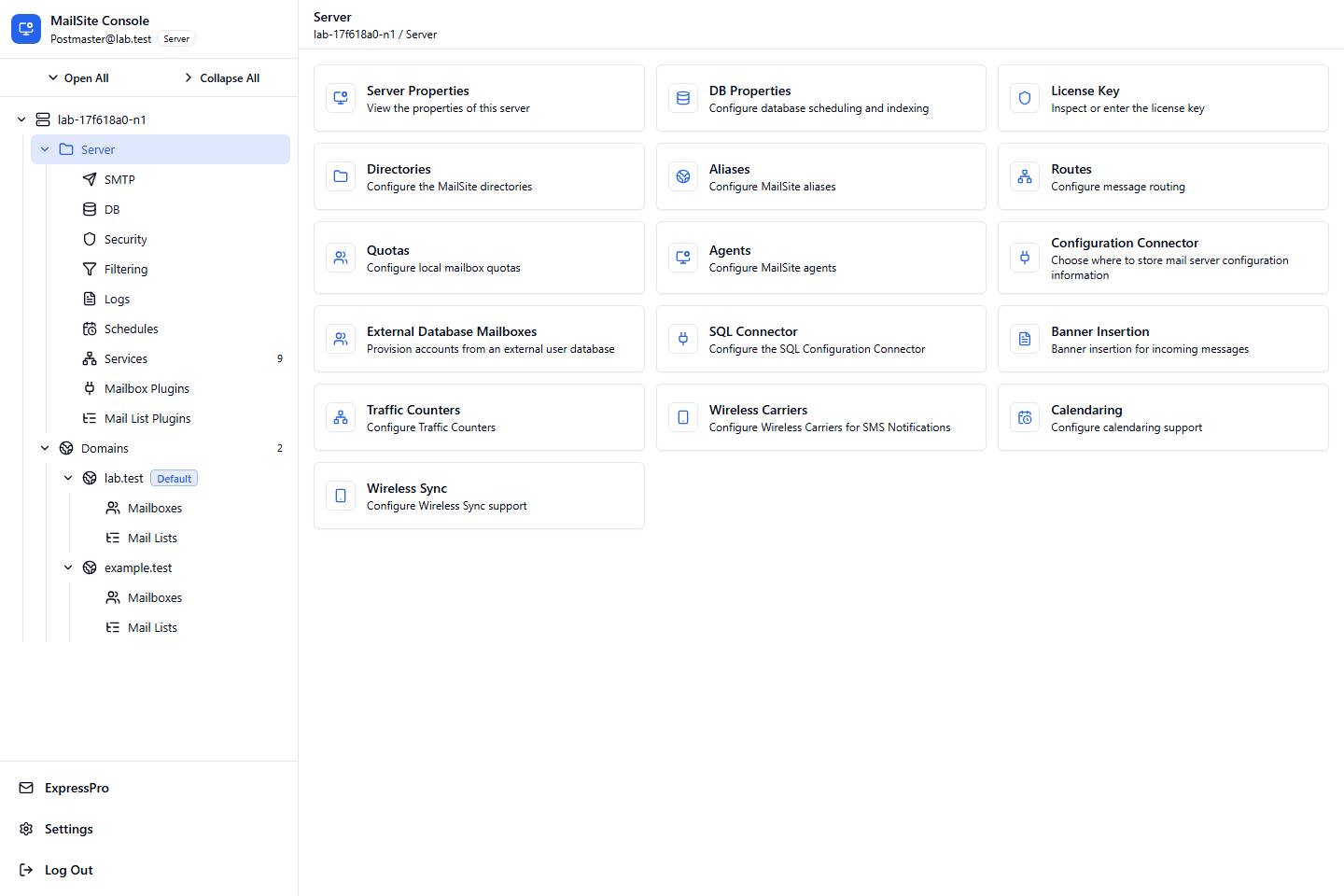 MailSite Console in MailSite 11