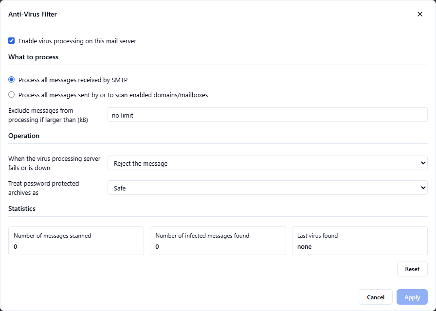 ClamAV anti-virus integration in MailSite 11